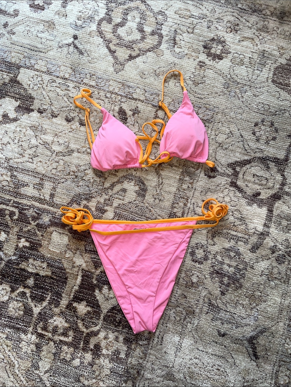 Dippin' Daisy's Pink Bikini with Orange Trim
